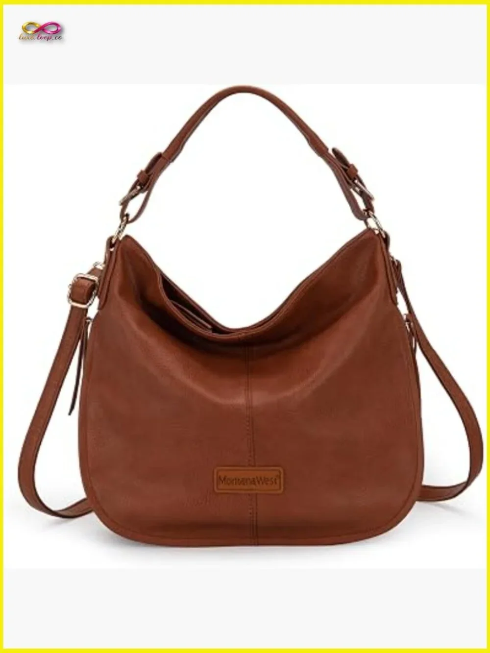 Vegan Leather Hobo Bag Quilted Shoulder Purse Crossbody Satchel Tote Medium Size